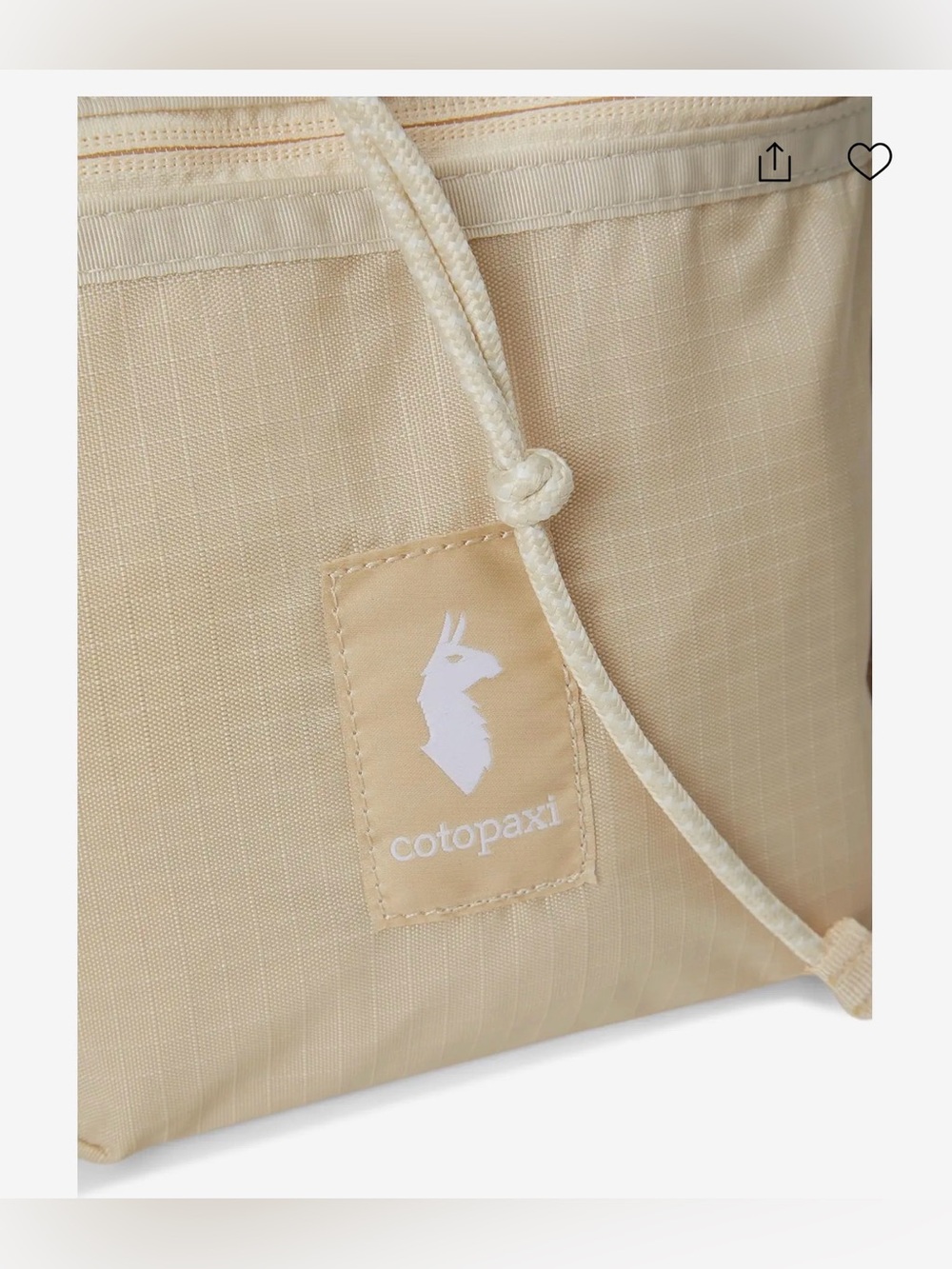 Cotopaxi Lista 2L Lightweight Crossbody Bag Cream Sustainable Outdoors Rip Stop - Picture 4 of 9